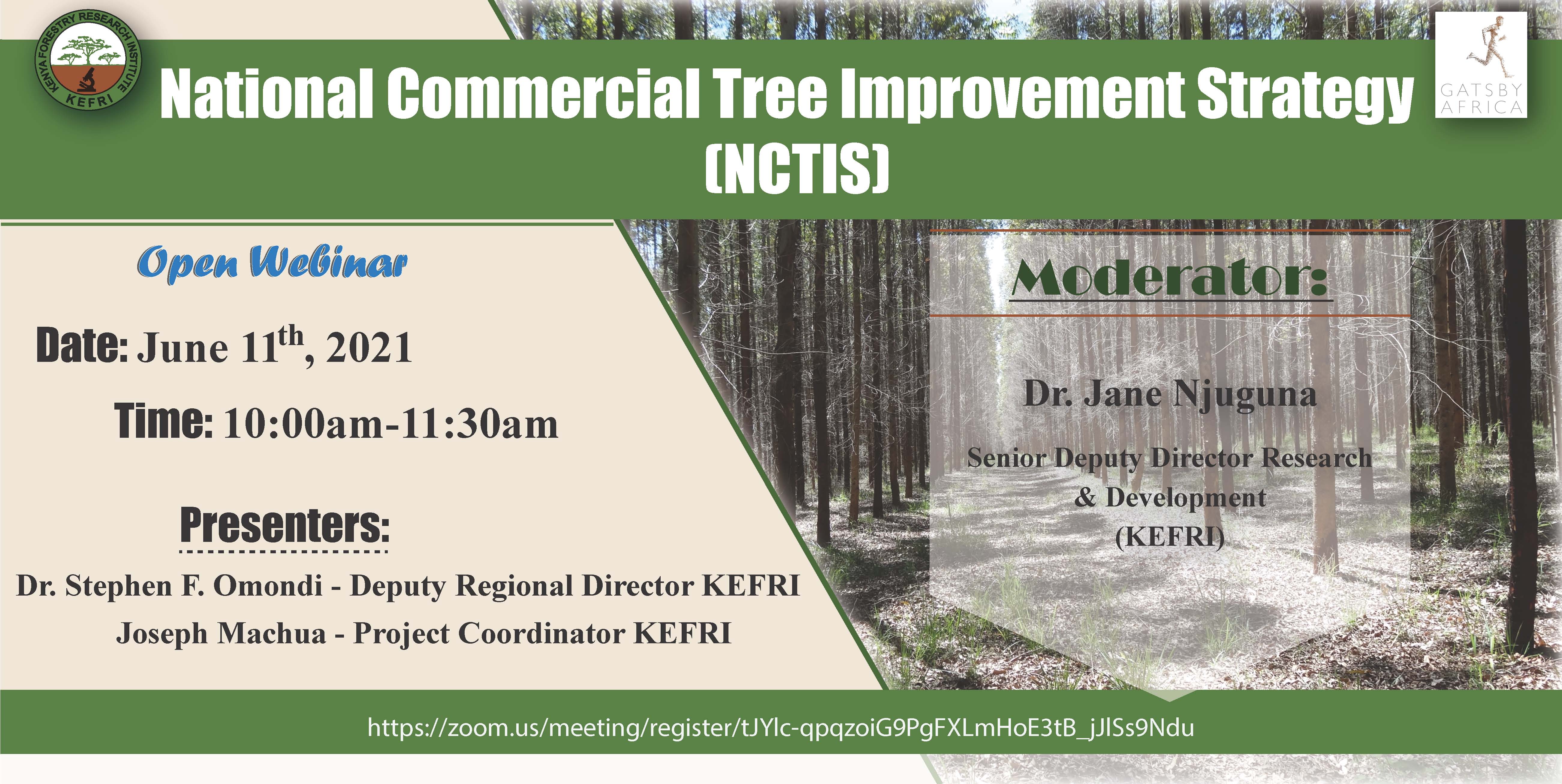 Stakeholder Webinar on National Commercial Tree Improvement Strategy
